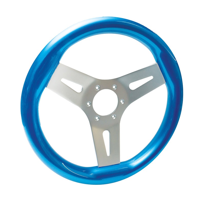 MGWALBL  Livorsi Mega Grip marine steering wheel, soft touch blue