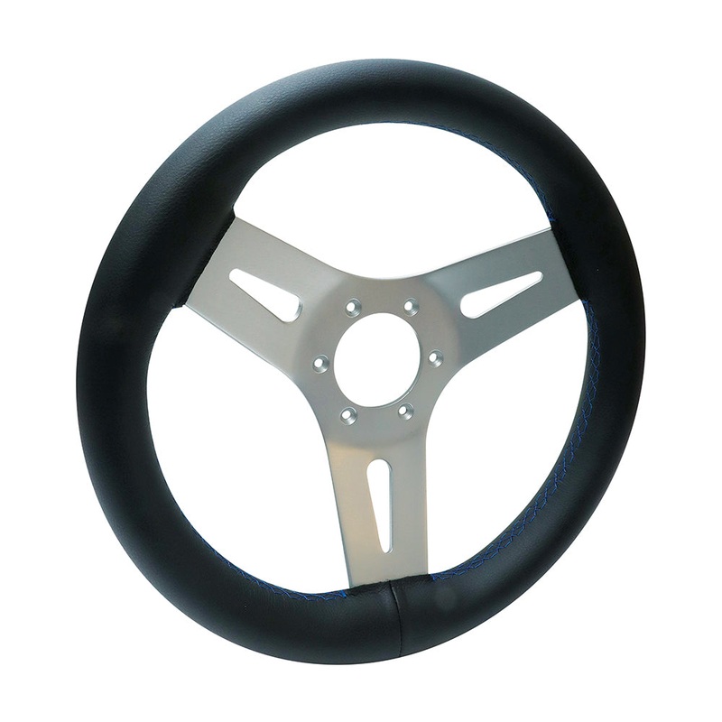 MGWALWBKBL - Livorsi Mega Grip marine steering wheel **blue** stitching