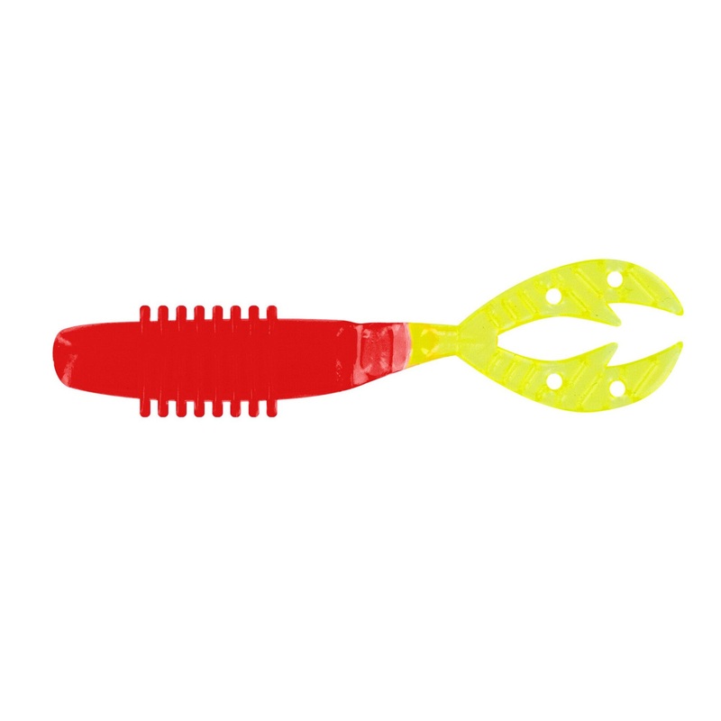 Big Bite 2.5" Kamikaze Swimon - Red/Chart Tail  8pk