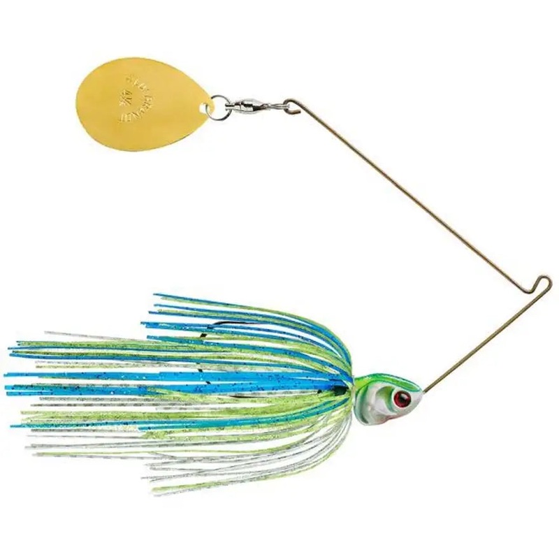 Booyah Covert Series Spinnerbait 1oz - White/Chart/Blue