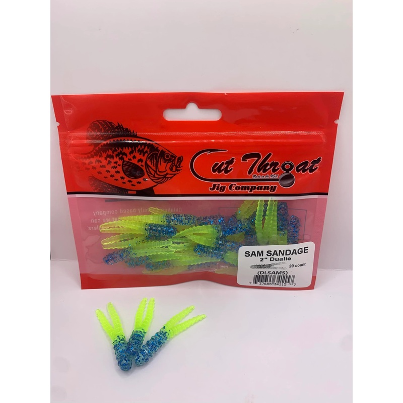 Cut Throat Jig 2" Dualie Ribbed Split Tail - SAM SANDRIDGE  20pk