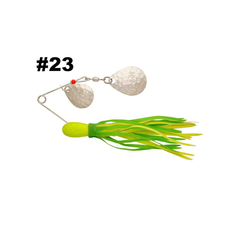 H&H Double Spinner 3/8oz - Chart/Green/Chart
