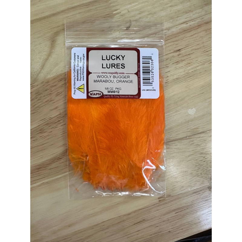 Wapsi Wooly Bugger Marabou - Orange 1/8oz pkg
