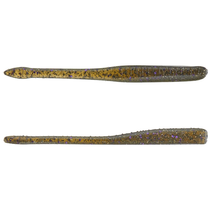 Great Lakes Finesse 4" Drop Worm - Grn Pumpkin Purpl Flk  8pk