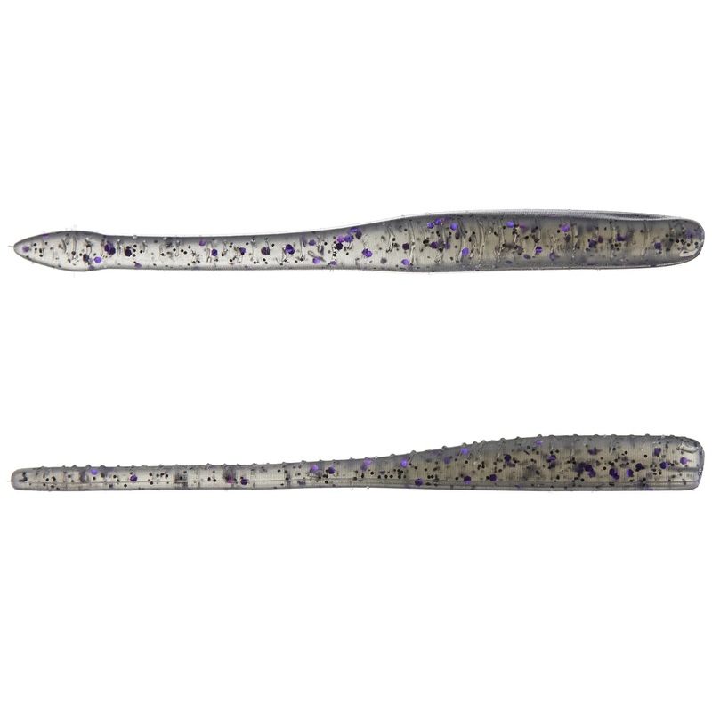 Great Lakes Finesse 4" Drop Worm - Smoke Clear Purple Flk  8pk