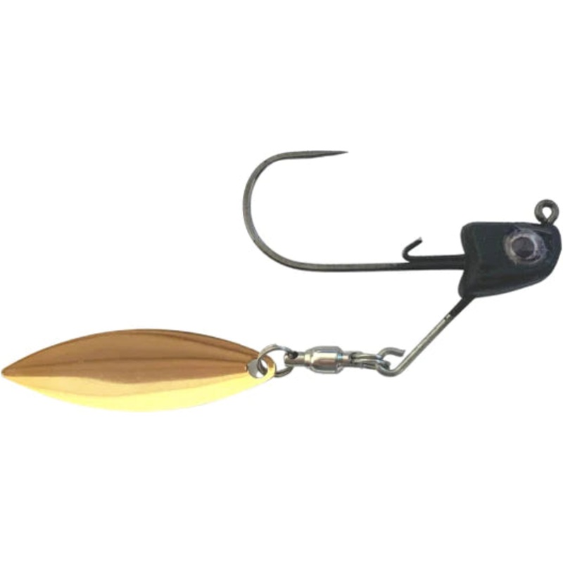 Great Lakes Finesse Sneaky Underspin Jighead 3/16oz - Matte Black Gold Blade