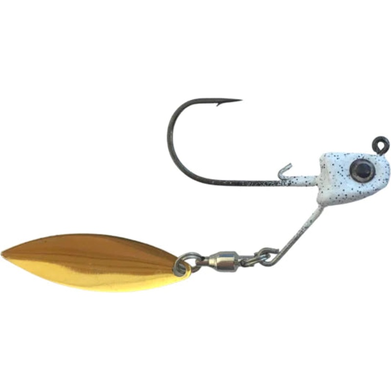 Great Lakes Finesse Sneaky Underspin Jighead 3/16oz - White Shad Gold