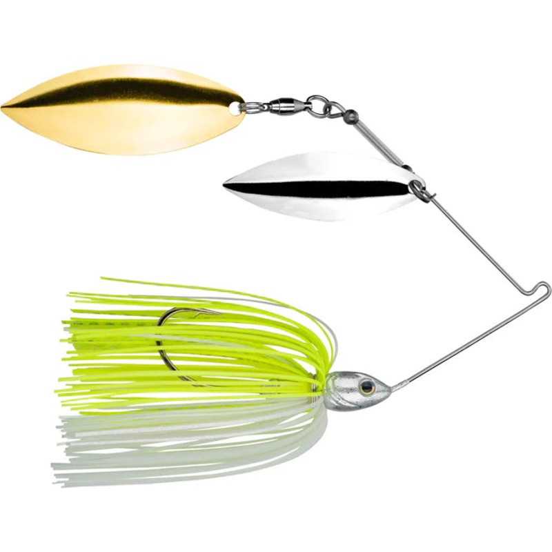 Strike King Tour Grade Spinnerbait 3/8oz Finesse Willow/Willow - Chart White