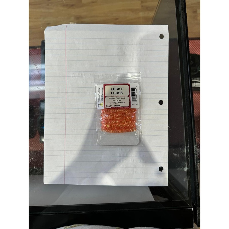 Wapsi Pearl Chenille Med - FL Fire Orange