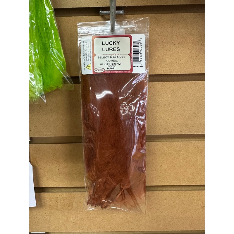 Wapsi Select Marabou Plumes - Rusty Brown  12pc