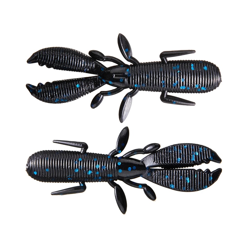 Gary Yamamoto 2.5" Covert Craw Floater - Blk w/ Lg Blue Flake 10pk