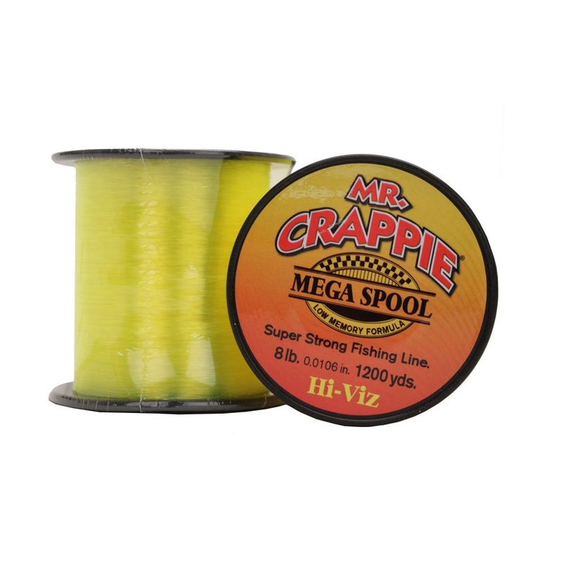 Mr.Crappie Mega Spool 8lb 1200yds - Hi Vis Yellow