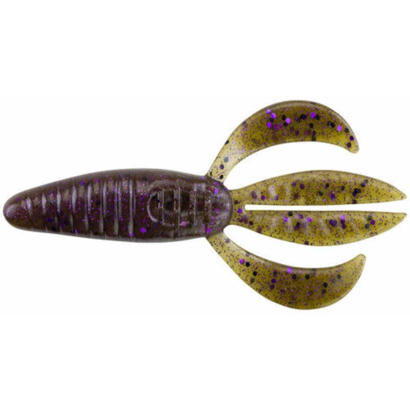 Berkley Powerbait Pit Boss 4" - Green Pumpkin Purple Fleck  8ct