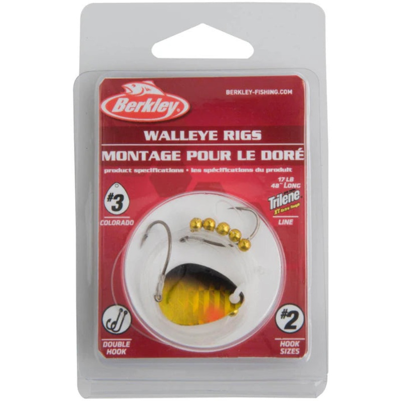 Berkley Walleye Rig Colorado Blade #3 Double Rig - Hammered Gold