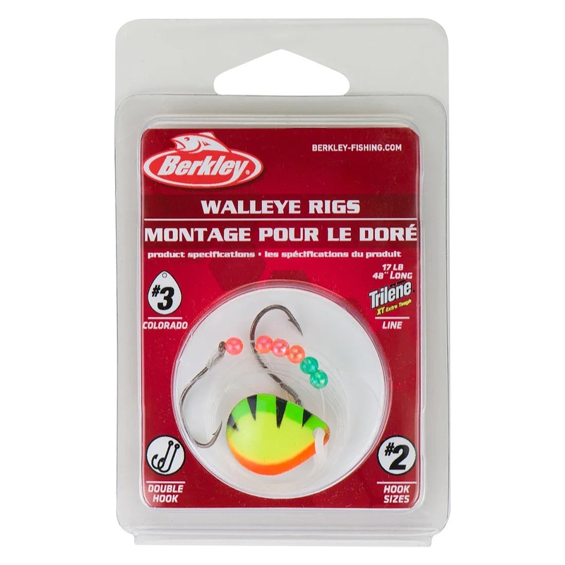 Berkley Walleye Rigs Colorado Blade #4 Double Rig - Fire Perch