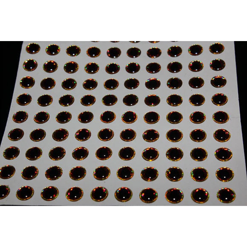 6th Sense Crush 3D Eyes - 6mm Gold/Red 100pc