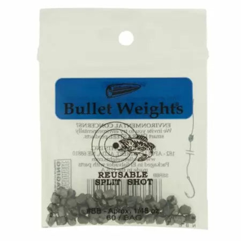 Bullet Weights Reusable Split Shot #BB - 60pc
