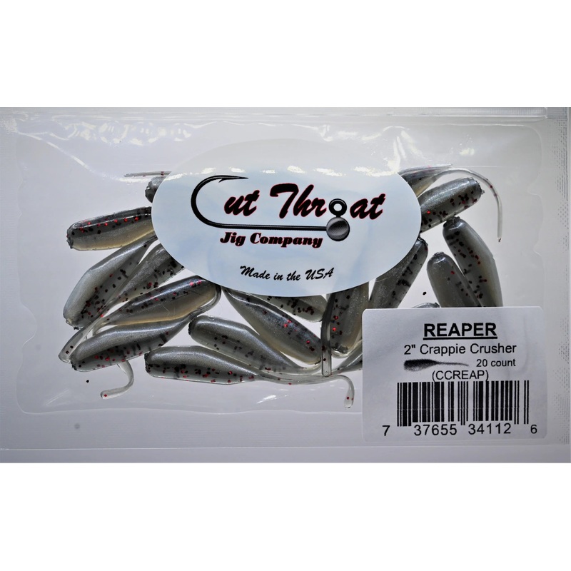 Cut Throat Crappie Crusher 2" Stinger Tail Shad - REAPER 20pk