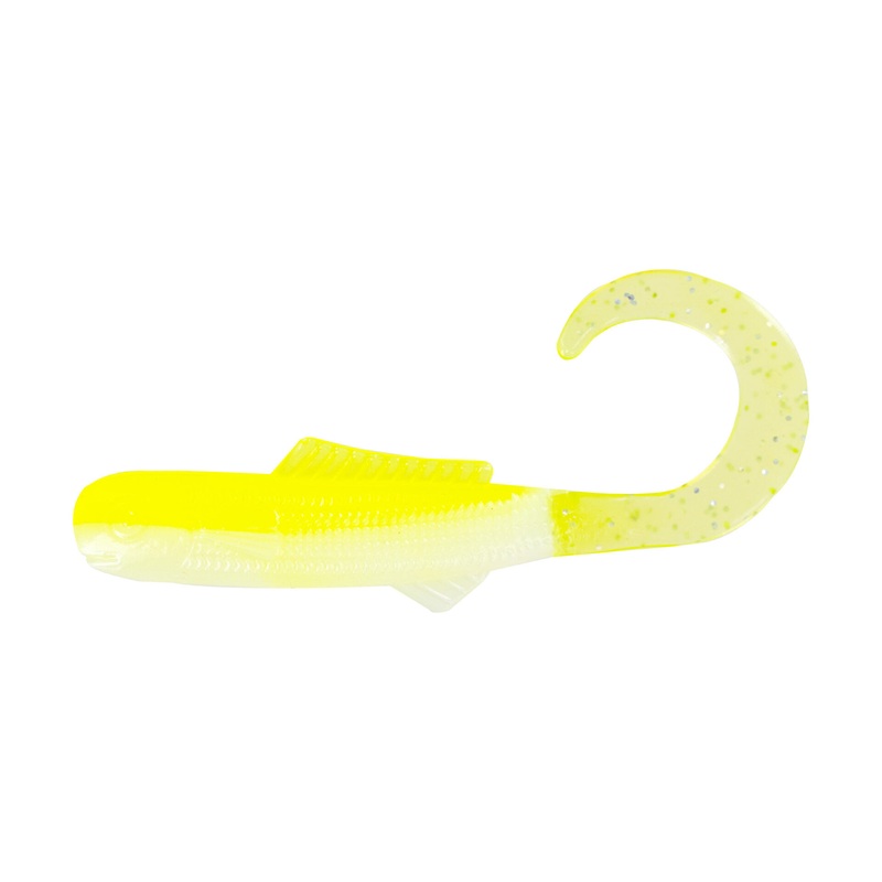 Big Bite Curl Tail Minnow 2.5" - Lemon Meringue 10pk