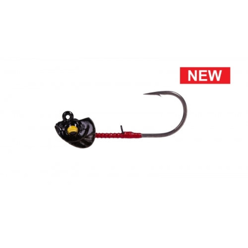 Megabass OKASHIRA HEAD (1/16oz) #3/0 - SHADOW SPAWN  3pk