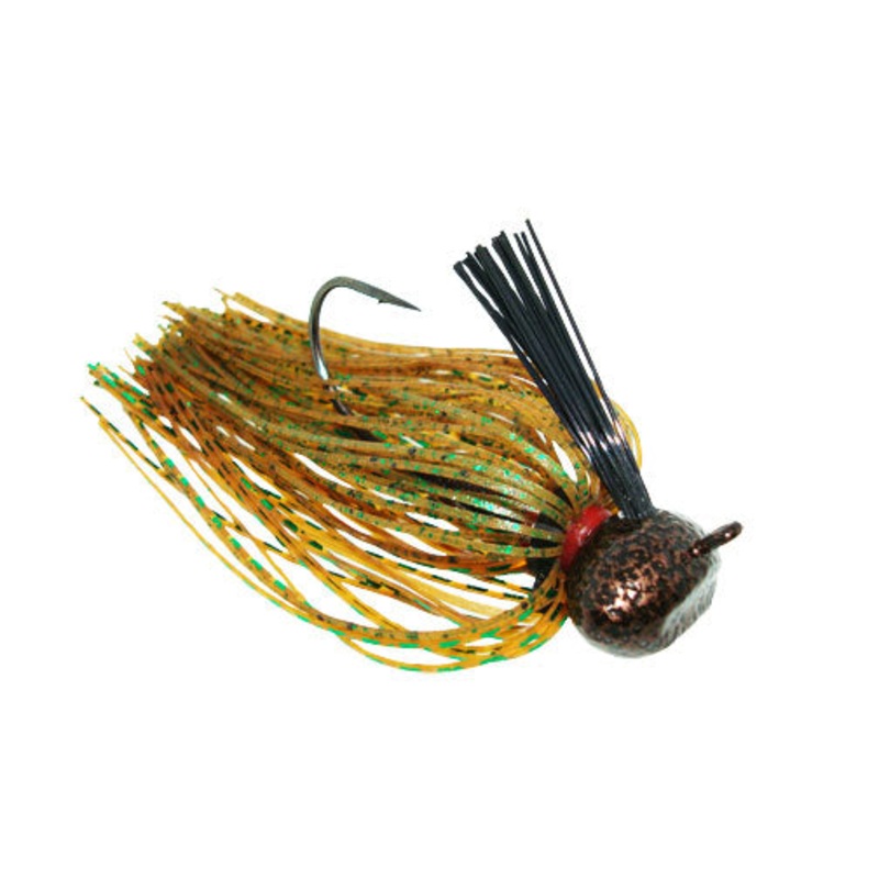Jewel Heavy Cover Football Jig 3/4oz - Green Pumpkin/Green Flash 2pk