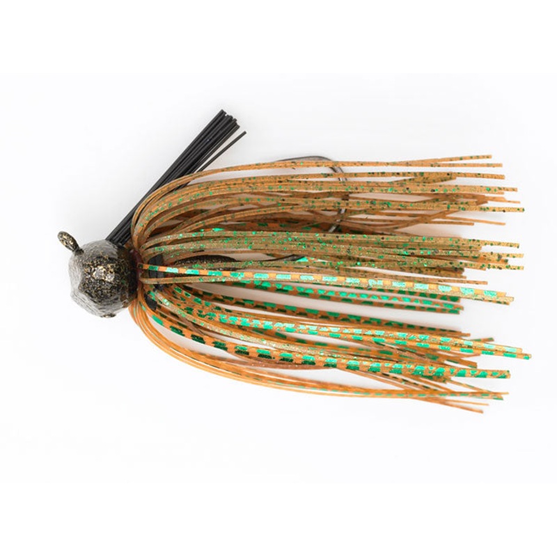 Jewel Heavy Cover Football Jig 5/8oz - Grn Pumpkin/Green Flash 2pk