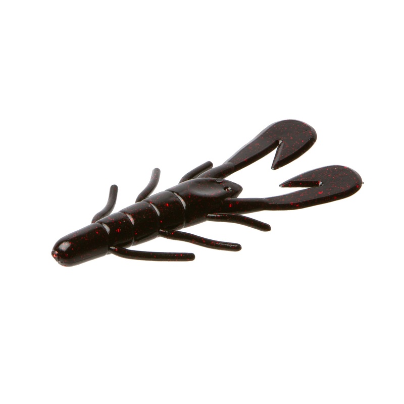 Zoom Mag U-V Speed Craw 4.25" - Black Red Glitter 10pk