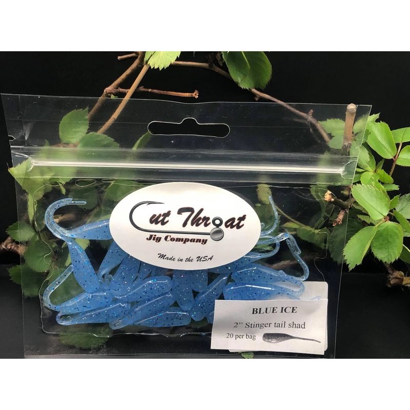 Cut Throat Crappie Crusher 2" Stinger Tail Shad - BLUE ICE 20pk