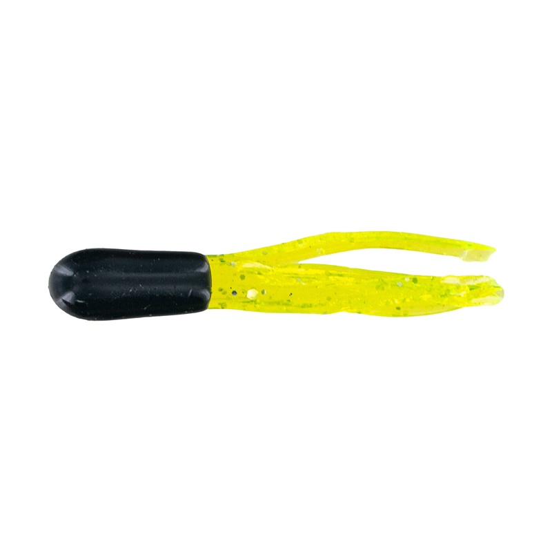 Big Bite 1.5" Crappie Tube - Black/Chart Sparkle 10pk