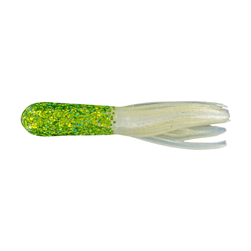 Big Bite 1.5" Crappie Tube - Chart Glitter/Pearl 10pk