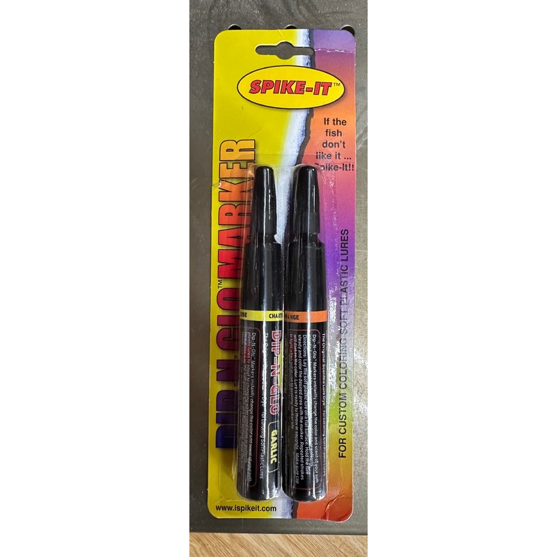 Spike-It Dip-N-Glo Markers -Chartreuse/Orange Garlic Scented. 2pk
