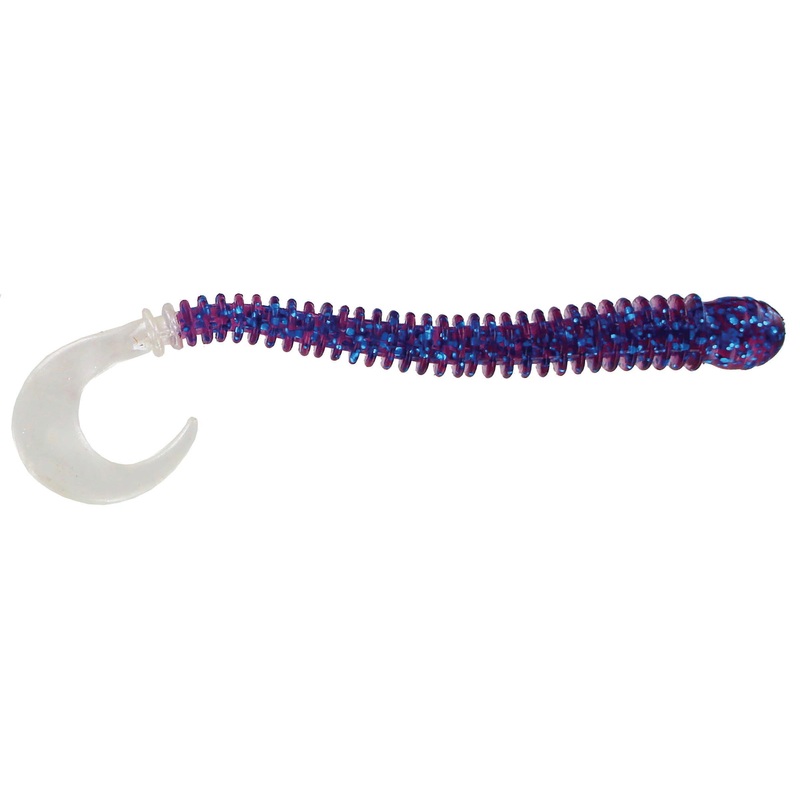 Big Bite 4" Disc Worm - Electric Blue Pearl Tail