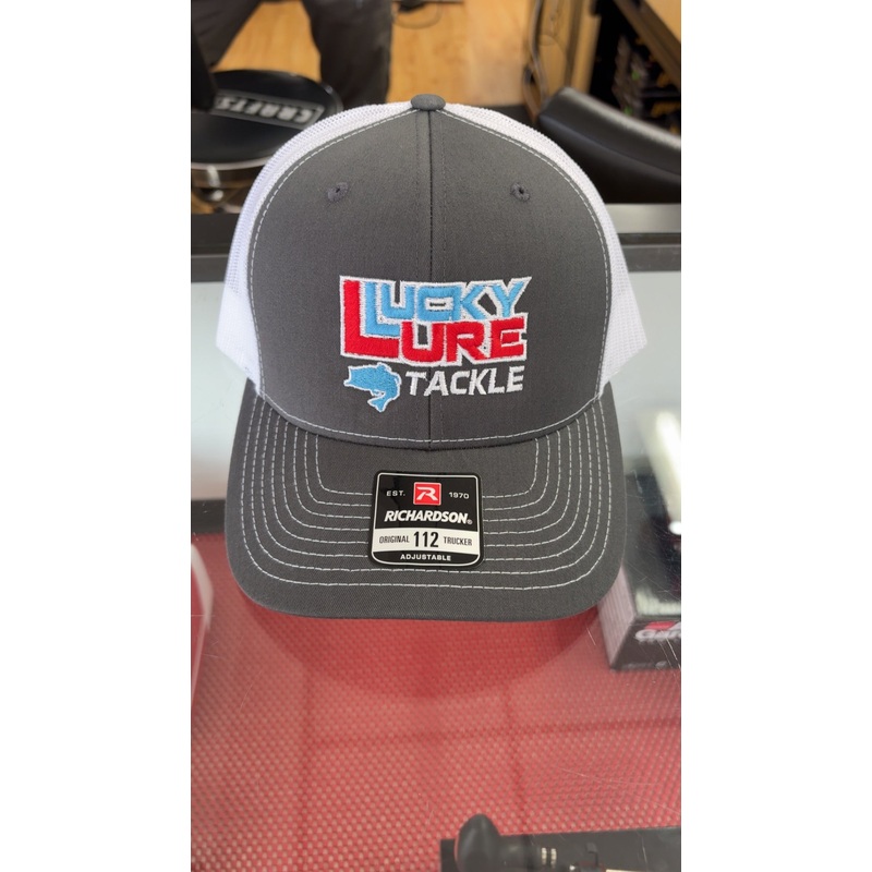 Lucky Lure Hat - Grey and White