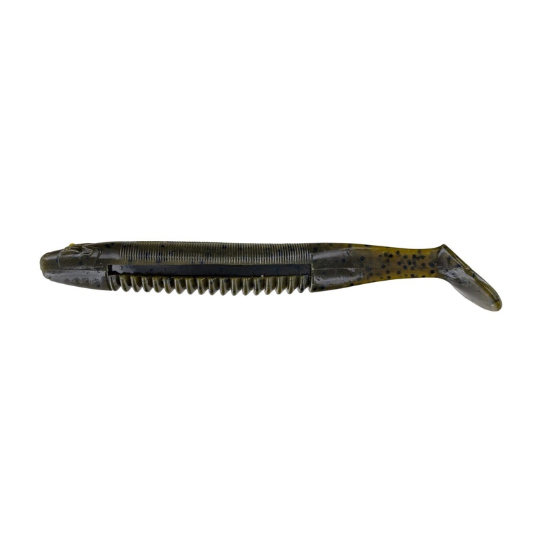 Big Bite 4.25" Cane Thumper - Green pumpkin  7pk