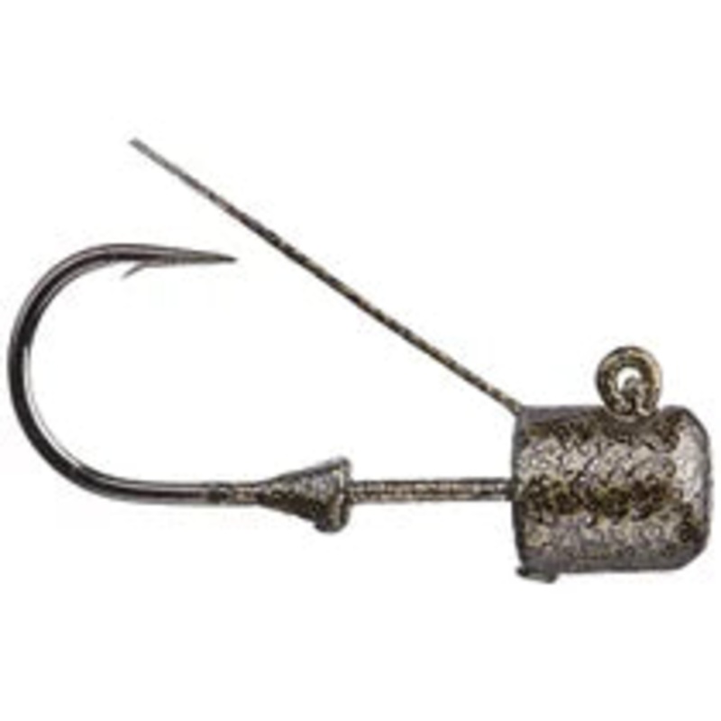 Jewel Ned Head Weedless 1/4oz Black Gold Painted 5pk
