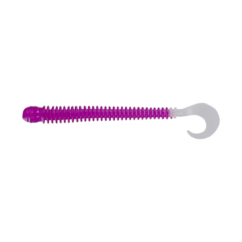 Big Bite 4" Disc Worm - Purple/White Glow tail