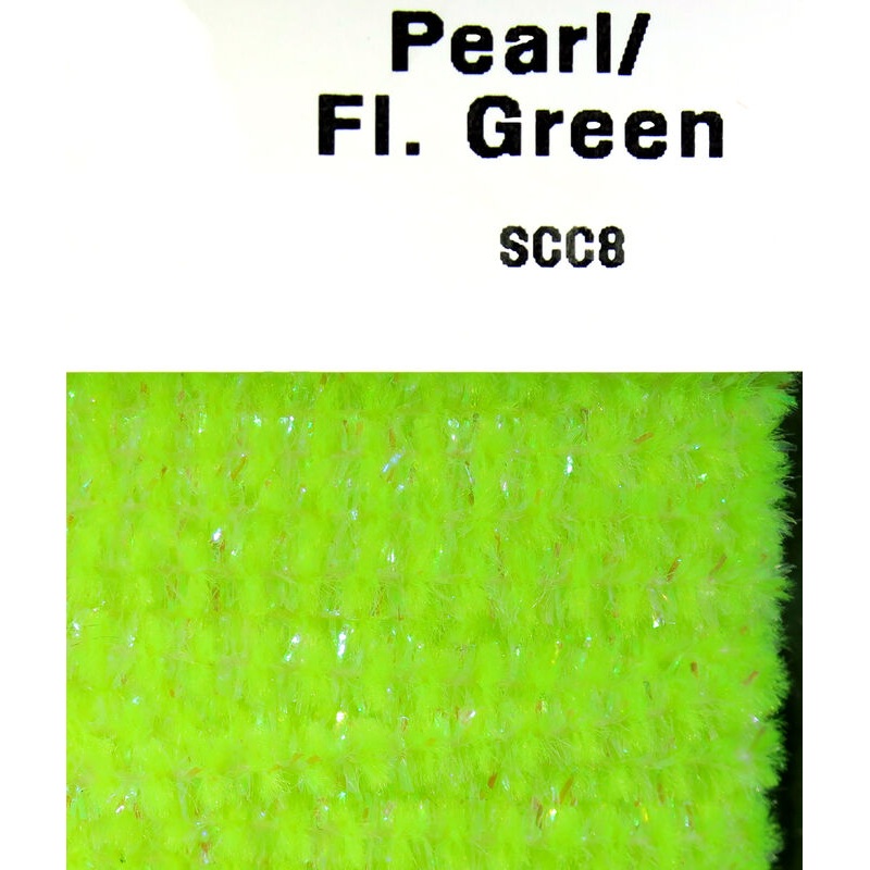 Hareline Speckled Chenille - Pearl/ Fl Green