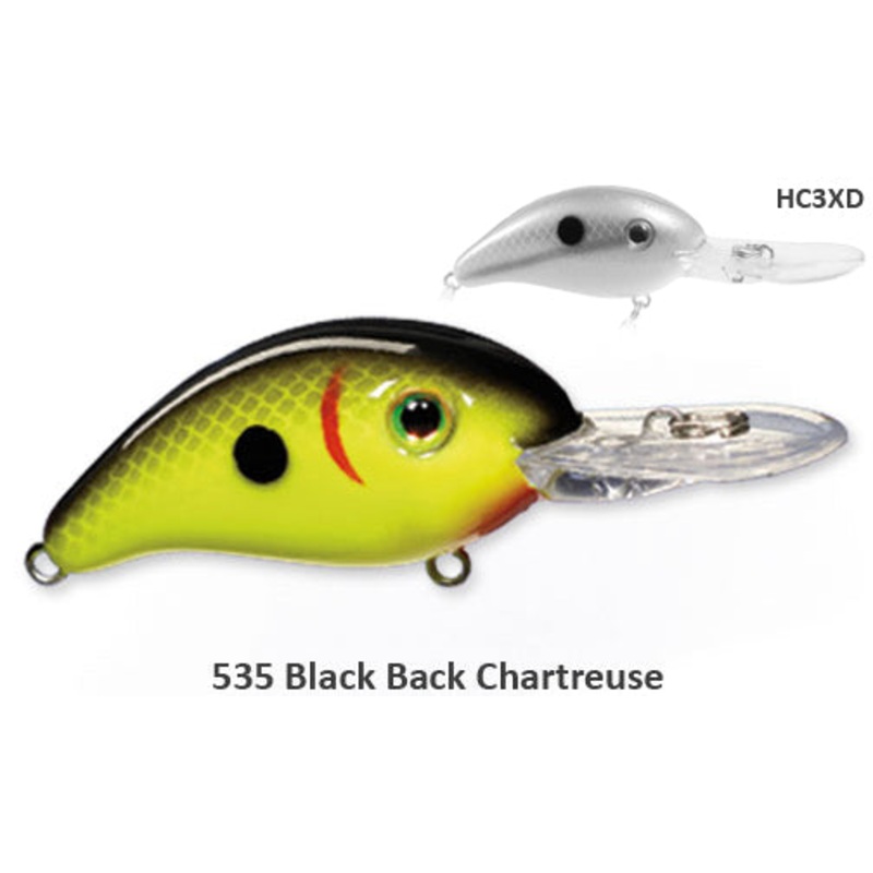 Strike King Pro Model Series 3XD (Extra Deep) Crankbait - Black Back Chartreuse