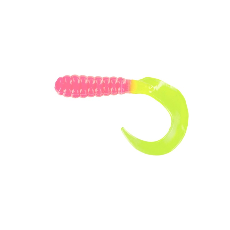 Big Bite Curl Tail Grub 4" - Bubblegum/Chart Tail 10pk