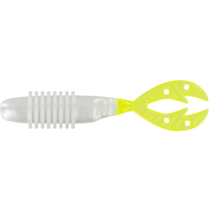 Big Bite 2.5" Kamikaze Swimon  - Pearl/Chartreuse Tail 8pk