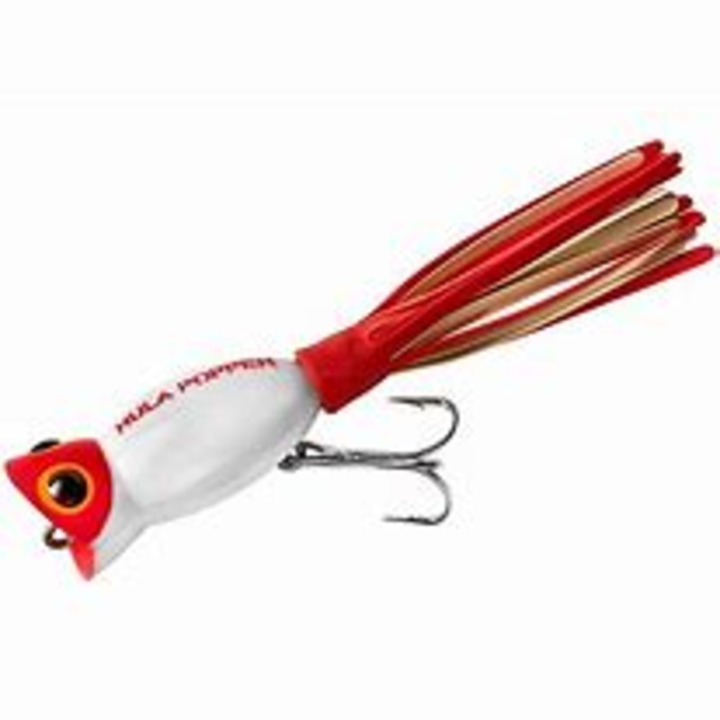 Arbogast Hula Popper 3/8oz - White Red Head