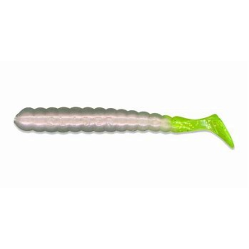 Charlie Brewers Slider 4" Bass Grub Pearl/ Chart Tail  10pk