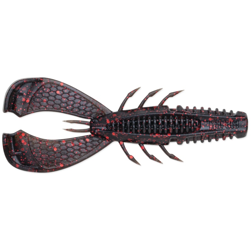 Rapala Crush City Cleanup Craw 3.5" - Black Red Flake  7pk