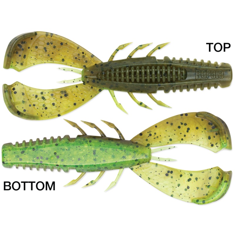 Rapala Crush City Cleanup Craw 3.5" - Green Pumpkin Chartreuse Pepper  7pk
