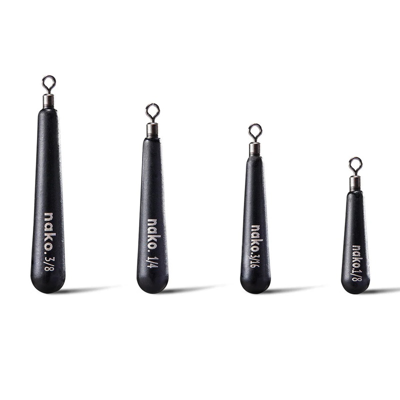 Nako 1/4oz Tungsten Skinny Free Rig Drop Shot Weights - 5pk