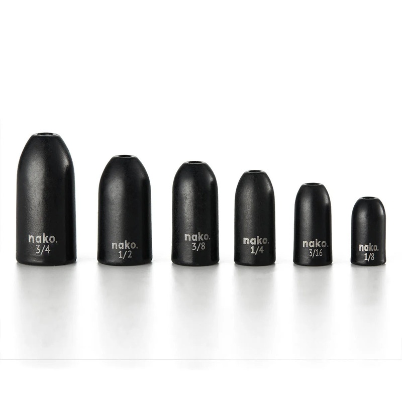 Nako 1/4oz Tungsten Worm Weights - Black 5pk