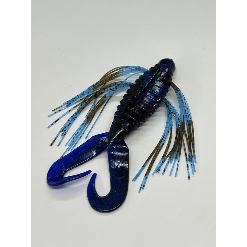 Tightline UV Whisker BIG'N Bug 4" - Blue Black Swirl w/ Okeechobee Craw  4pk