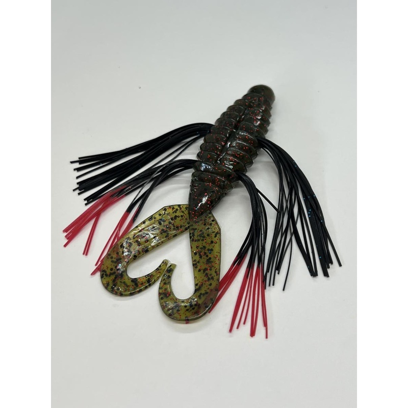 Tightline UV Whisker BIG'N Bug RATTLING 4" - UV Watermelon Red w/ Black Red Tip  4pk