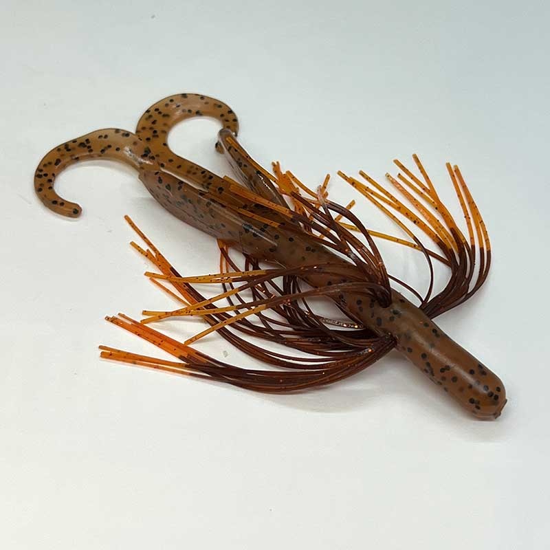 Tightline UV Whisker Hog Rig 4" Rattling - UV Pumpkin w/ Craw Tip  5pk