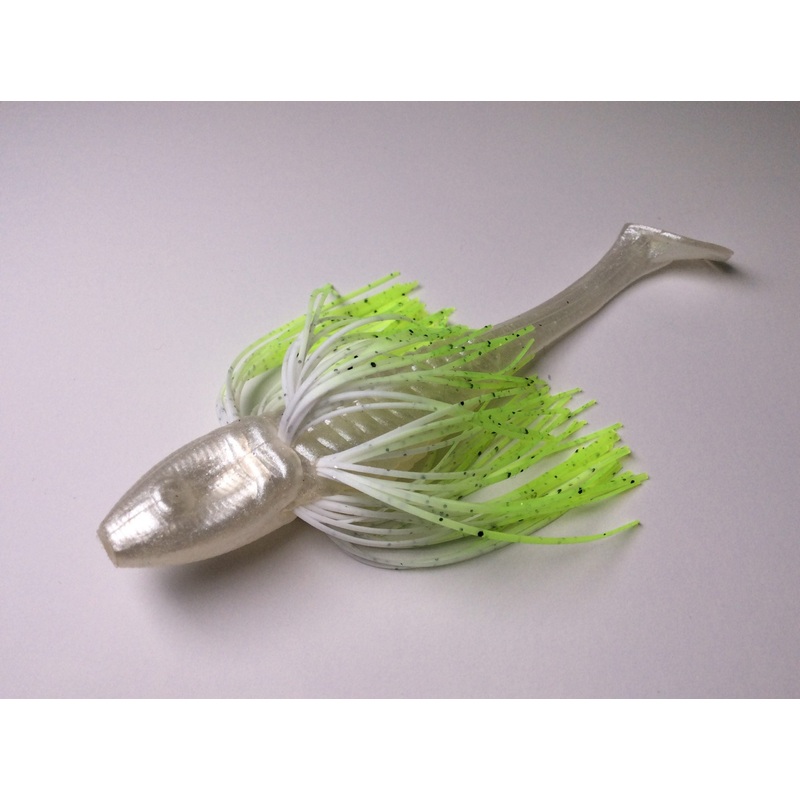Tightlines UV Sow Belly Rattling 5" - Pearl w/ Chart Tip  4pk